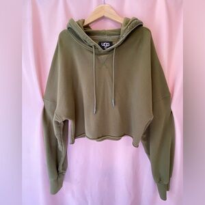 UGG KEIRA CROPPED HOODIE IN GREEN